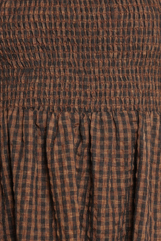 Cyrena Maxi Dress - Brown Check - XL - Image 40