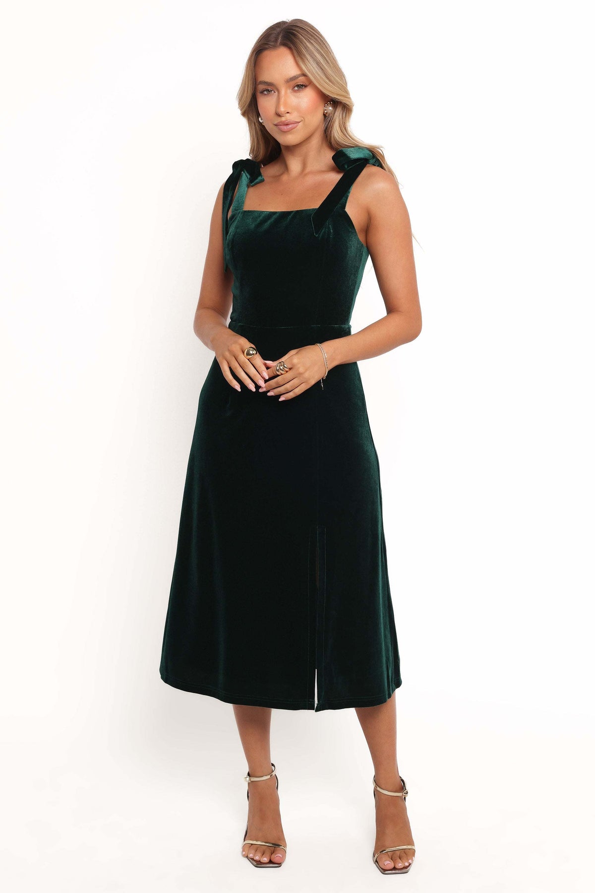 Laurel Velvet Midi Dress - Emerald Green - 16 - Image 43