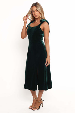Laurel Velvet Midi Dress - Emerald Green - 16 - Image 44