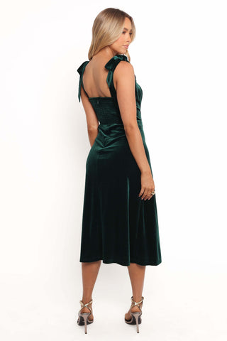 Laurel Velvet Midi Dress - Emerald Green - 16 - Image 45