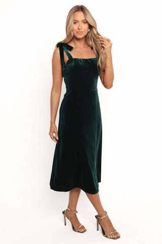 Laurel Velvet Midi Dress - Emerald Green - 16 - Image 46