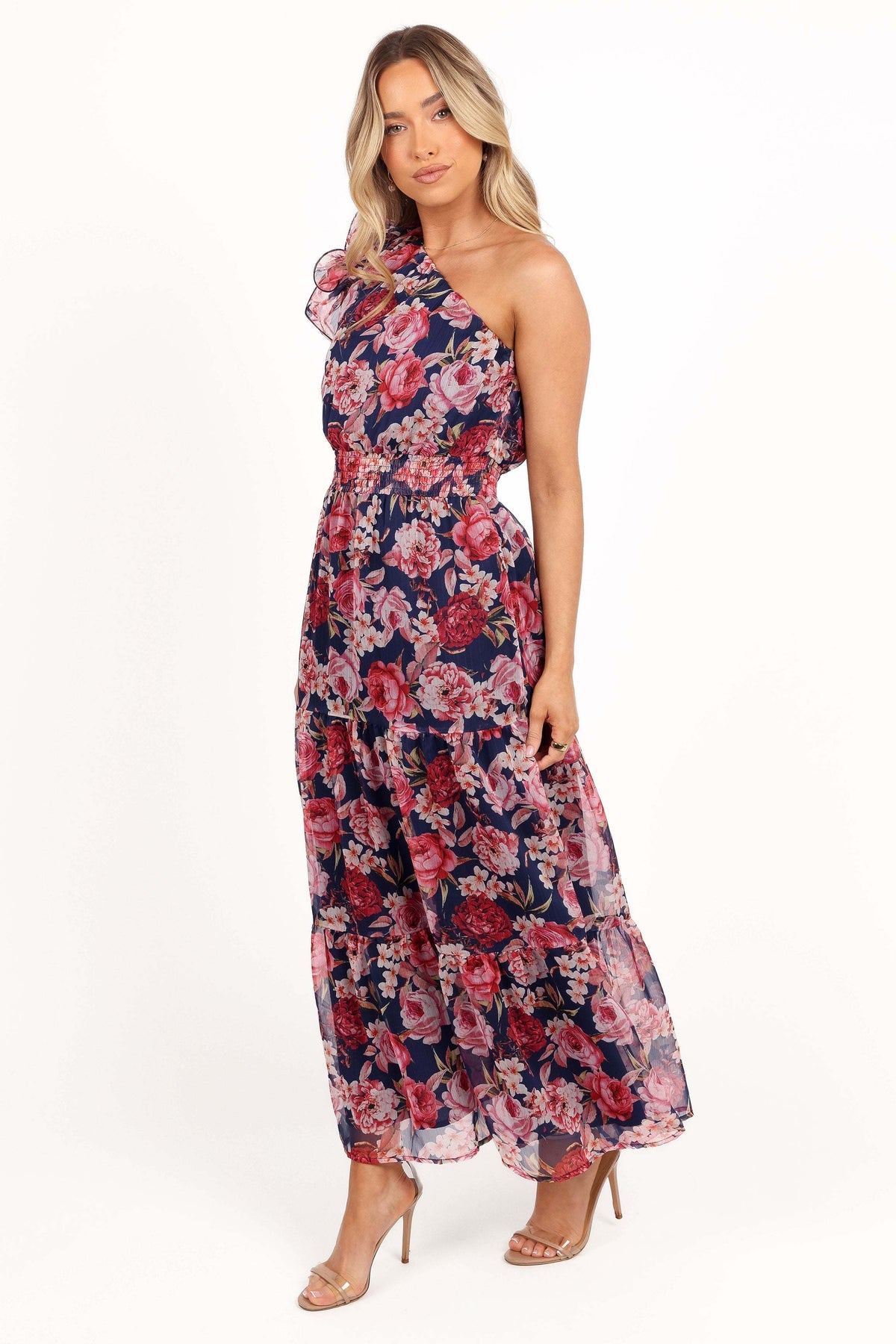 Layley One Shoulder Maxi Dress - Navy Floral - XL - Image 33