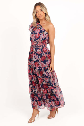 Layley One Shoulder Maxi Dress - Navy Floral - XL - Image 33