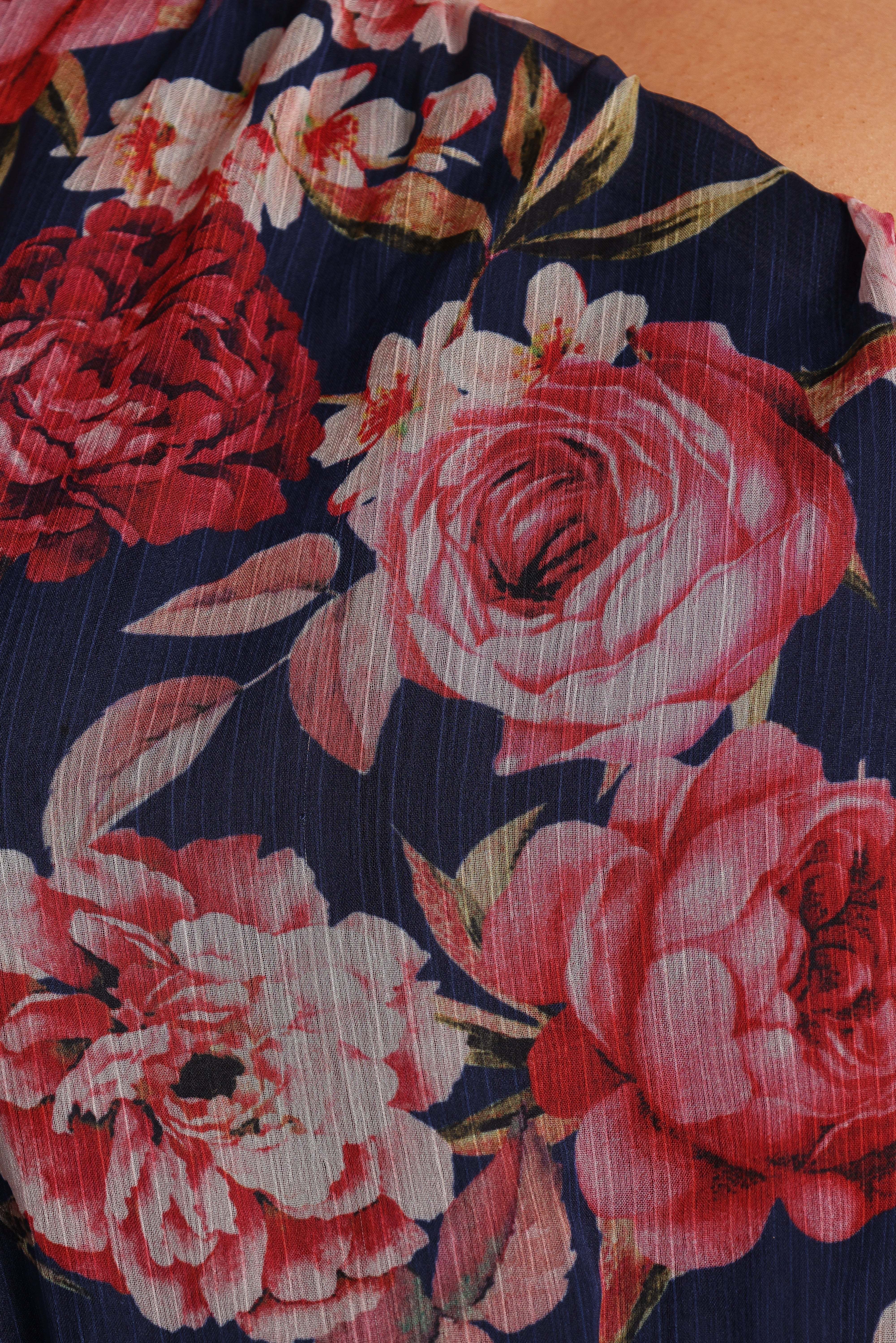 Layley One Shoulder Maxi Dress - Navy Floral - XL - Image 39