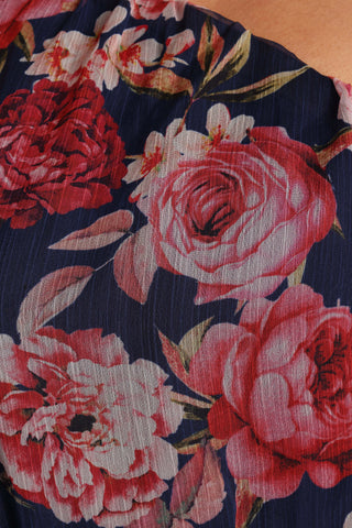Layley One Shoulder Maxi Dress - Navy Floral - XL - Image 39