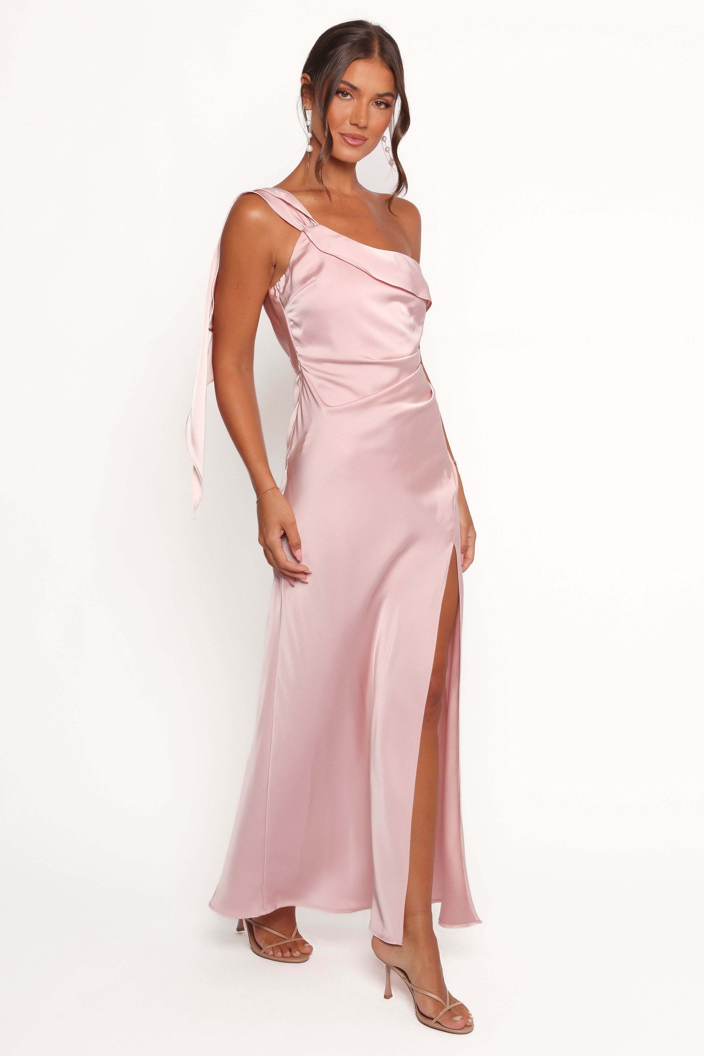 Lolana Draped One Shoulder Dress - Pale Pink - XL - Image 38