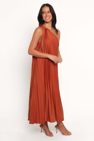 Selena One Shoulder Midi Dress - Russet Bronze - XL - Image 42