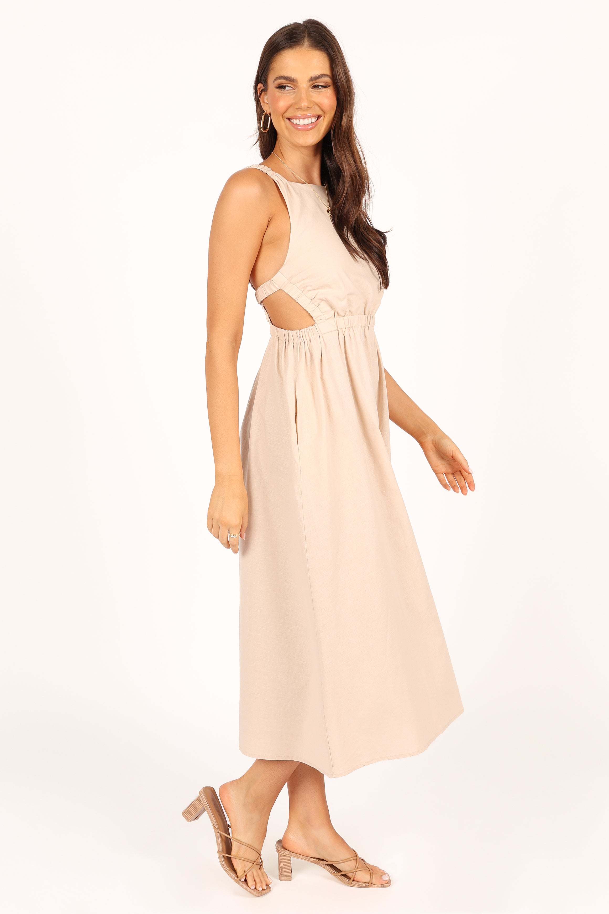 Aubrey Cutout Midi Dress - Beige - XL - Image 43
