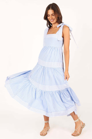 Bella Maxi Dress - Blue Stripe - XL - Image 45