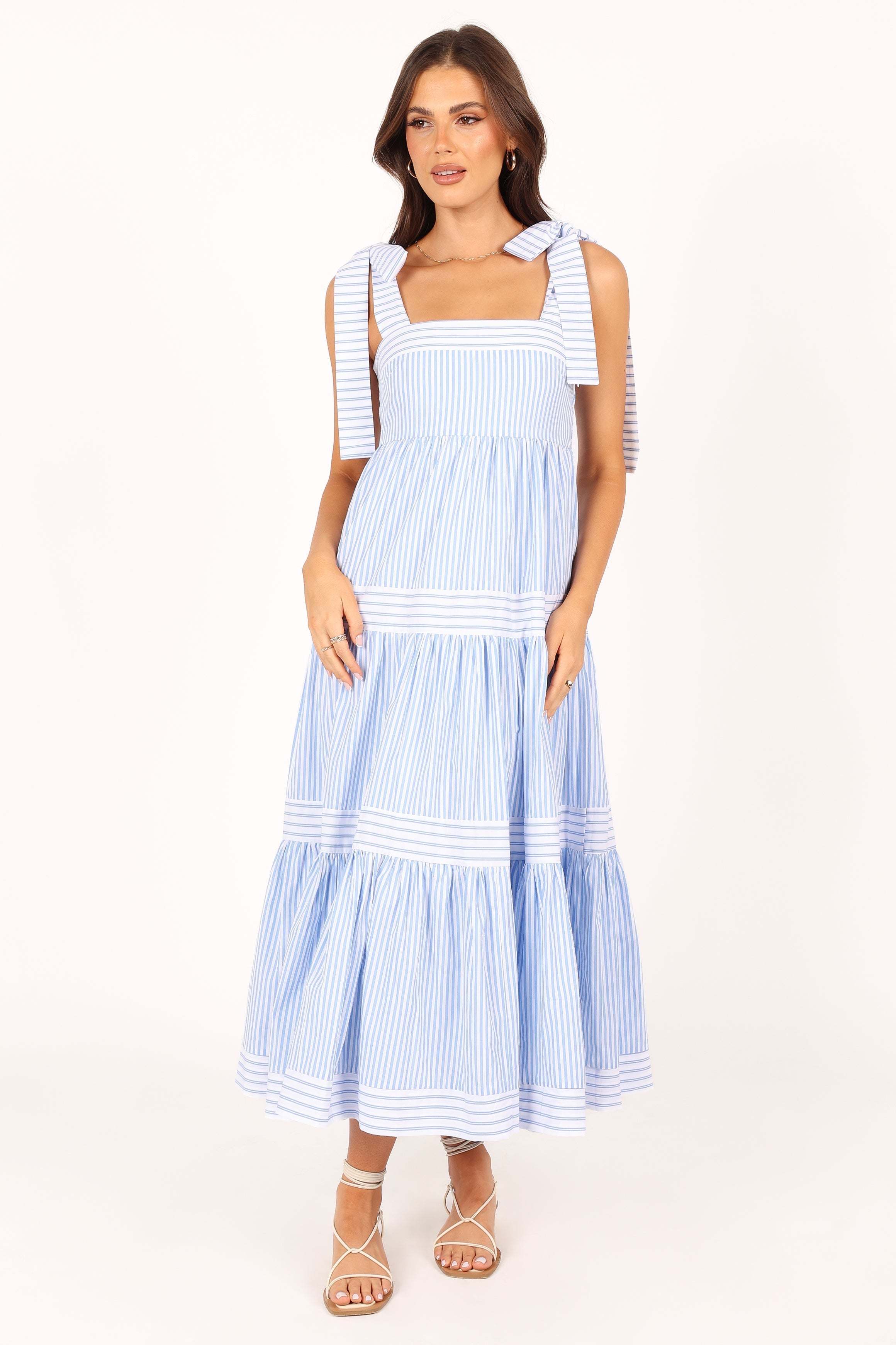 Bella Maxi Dress - Blue Stripe - XL - Image 47