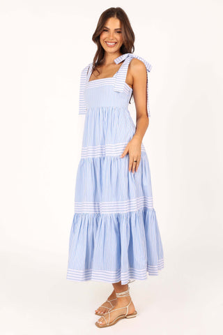 Bella Maxi Dress - Blue Stripe - XL - Image 48