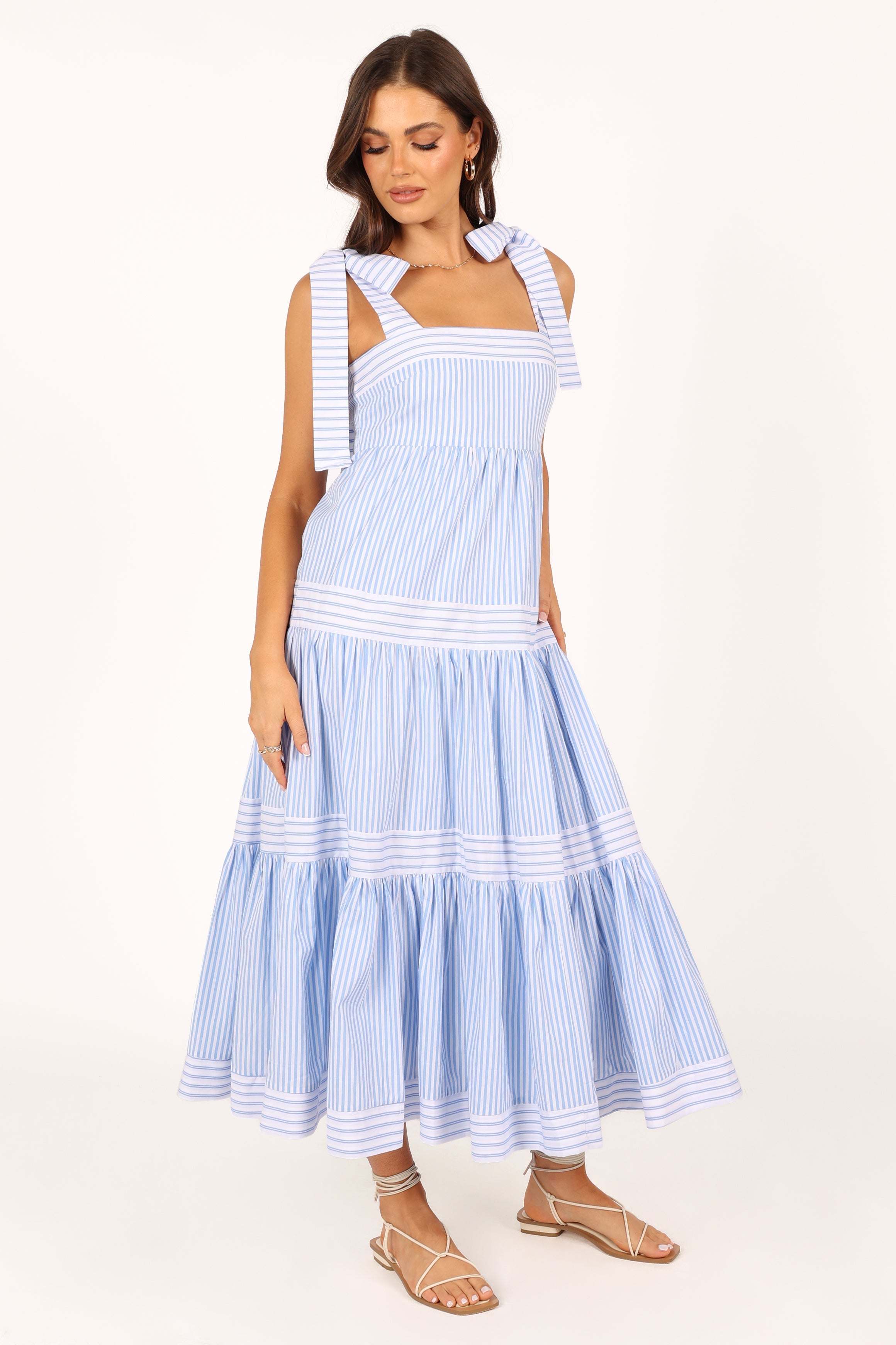 Bella Maxi Dress - Blue Stripe - XL - Image 52