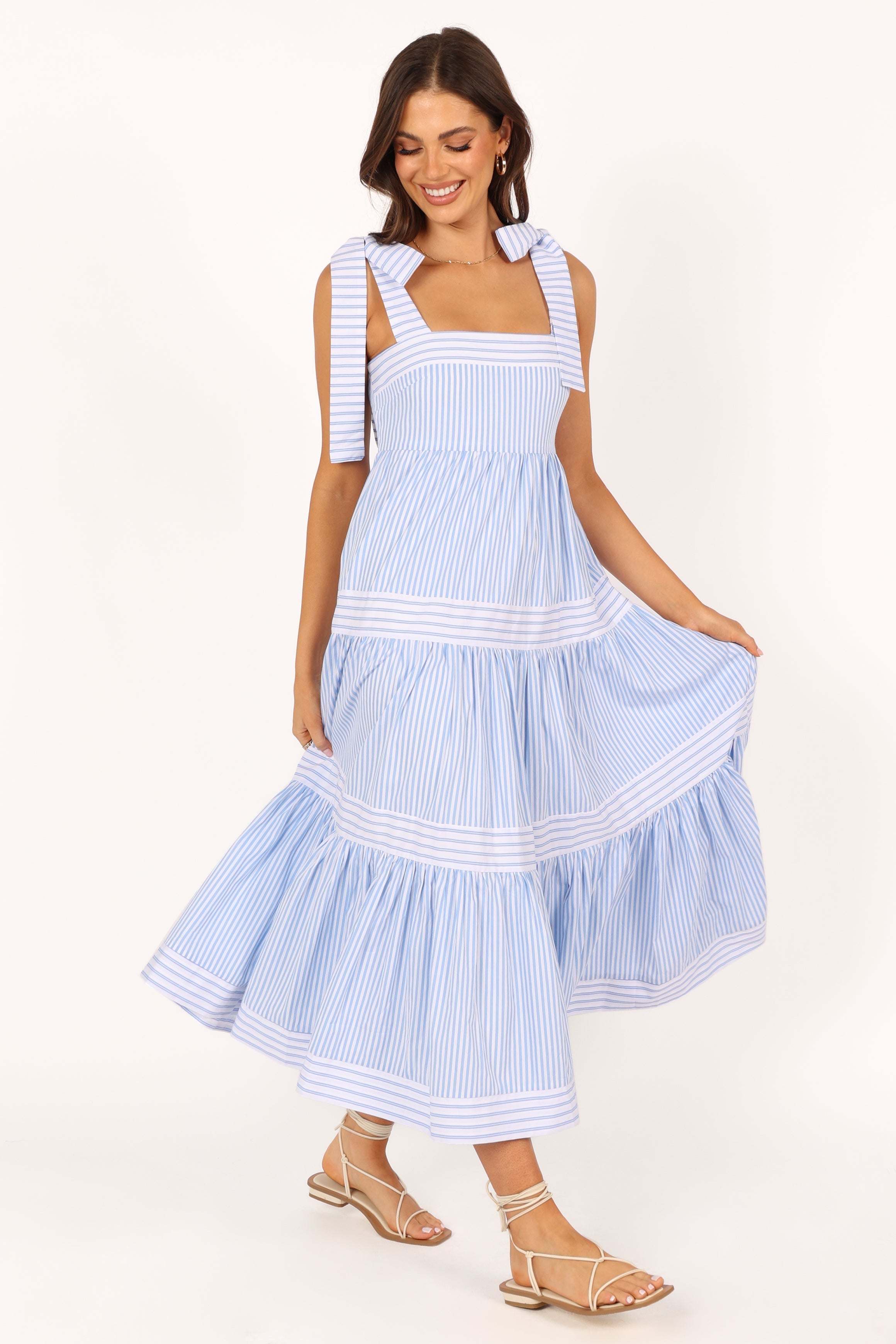 Bella Maxi Dress - Blue Stripe - XL - Image 53