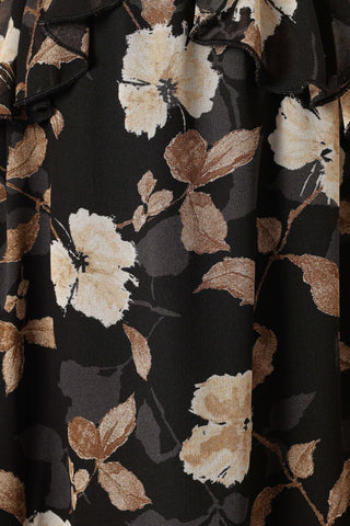 Lucah Frill Shoulder Maxi Dress - Black Floral - XL - Image 39