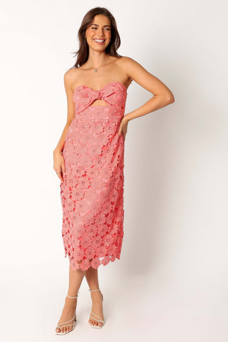 Tyler Strapless Midi Dress - Watermelon - 14 - Image 74