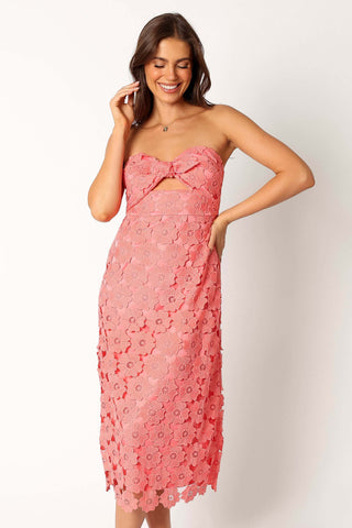 Tyler Strapless Midi Dress - Watermelon - 14 - Image 70