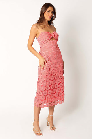 Tyler Strapless Midi Dress - Watermelon - 14 - Image 71