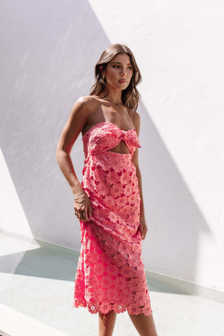 Tyler Strapless Midi Dress - Watermelon - 14 - Image 67