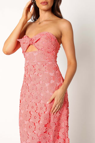 Tyler Strapless Midi Dress - Watermelon - 14 - Image 75