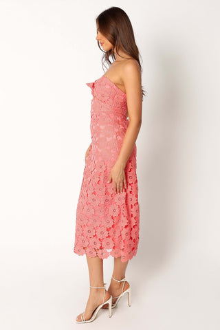 Tyler Strapless Midi Dress - Watermelon - 14 - Image 73